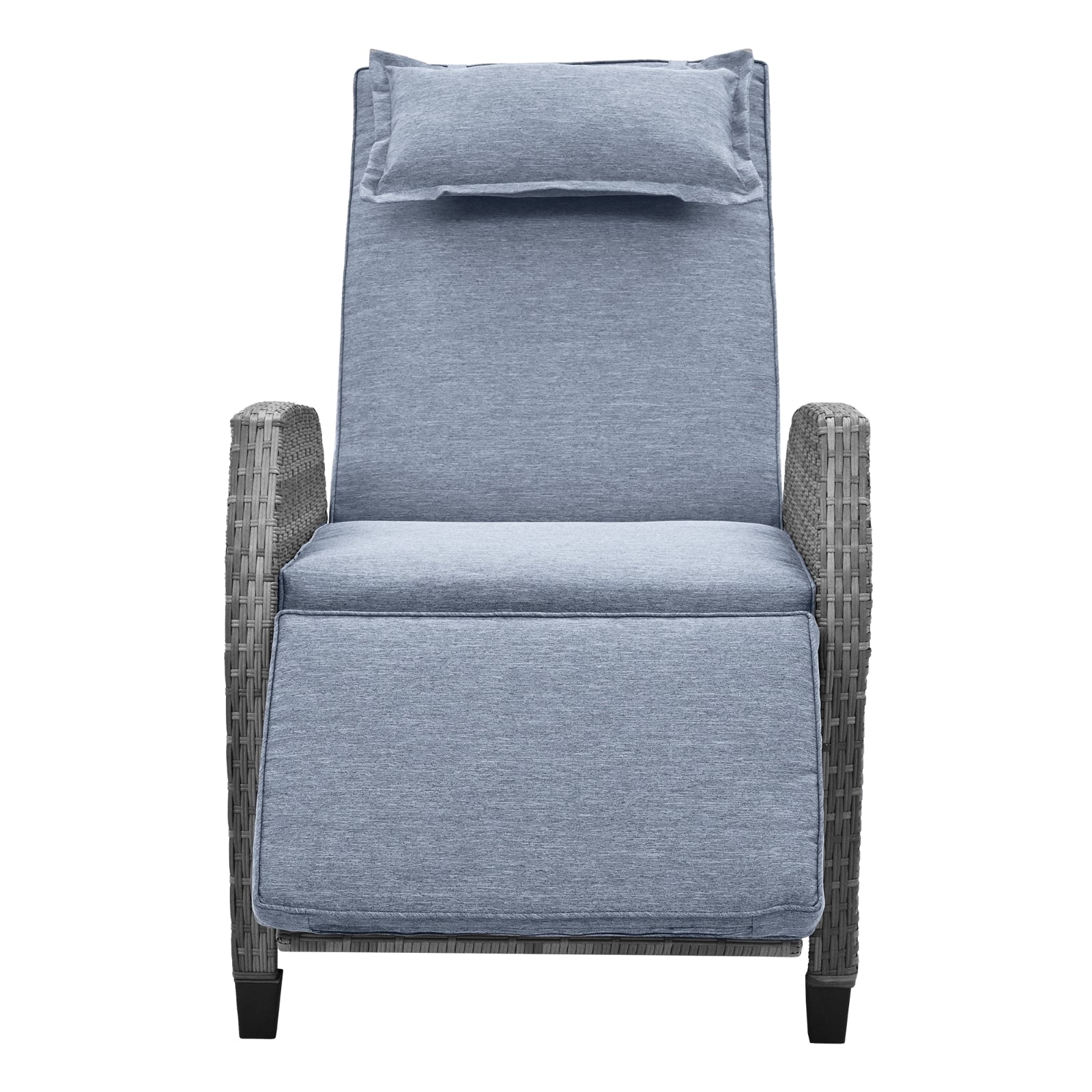 U-Style Outdoor Rattan 2-Person Set with Coffee Table – Adjustable Patio Seating for Courtyard, Balcony & Poolside