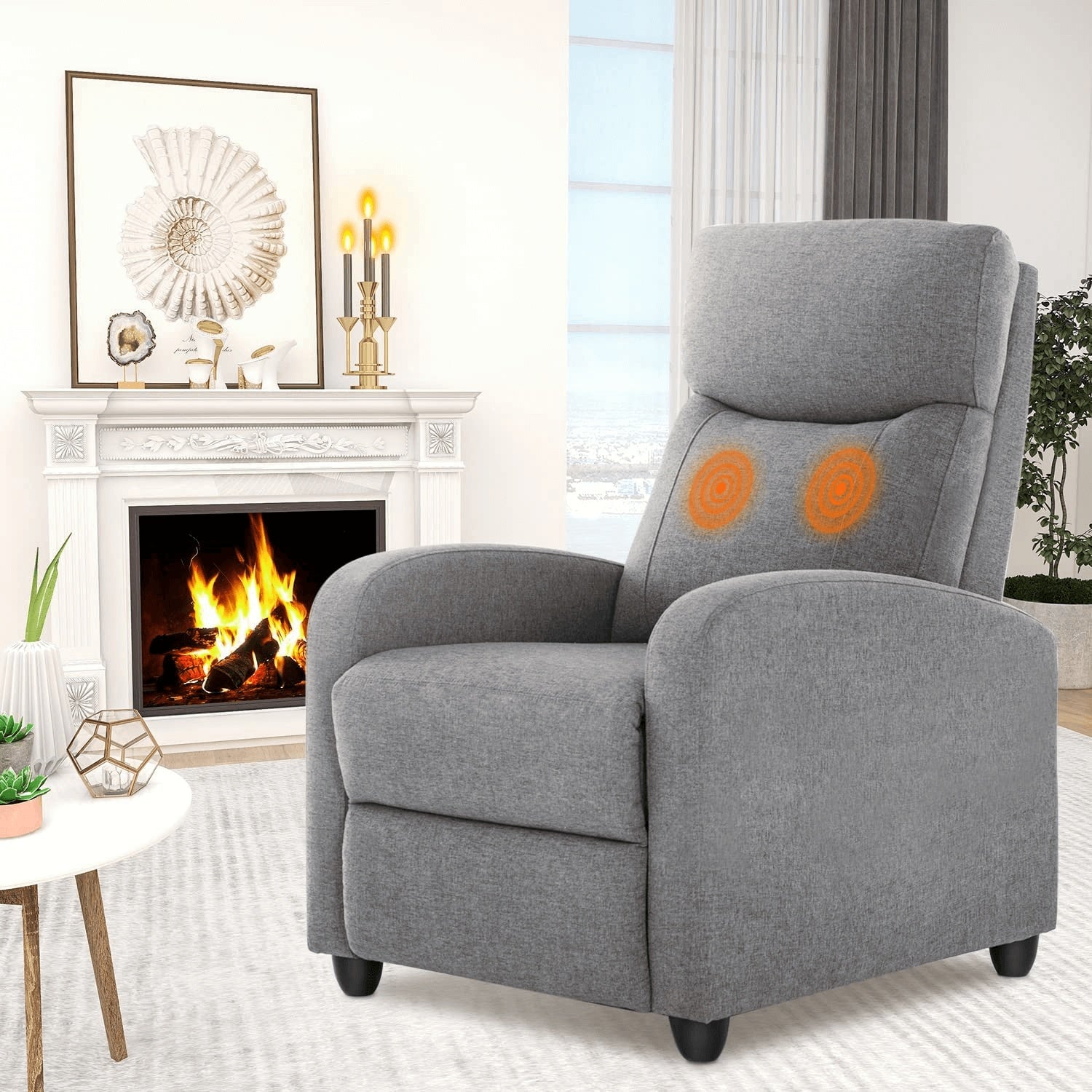 Manual Lounge Chair – Adjustable Recliner with Massage & Heating