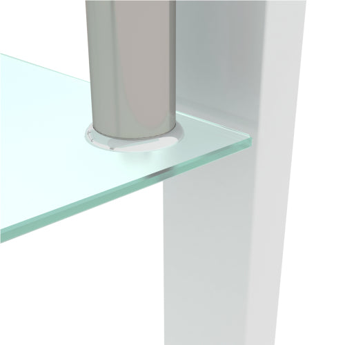 Glass Coffee Table – Double Layer Center Table with Storage for Living Room