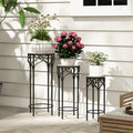 Decorative Flower Display Holder with Ceramic Top – 3-Piece Plant Stand for Indoor and Outdoor Use