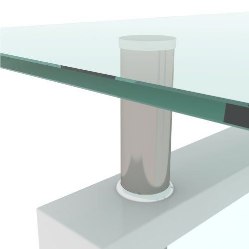 Glass Coffee Table – Double Layer Center Table with Storage for Living Room