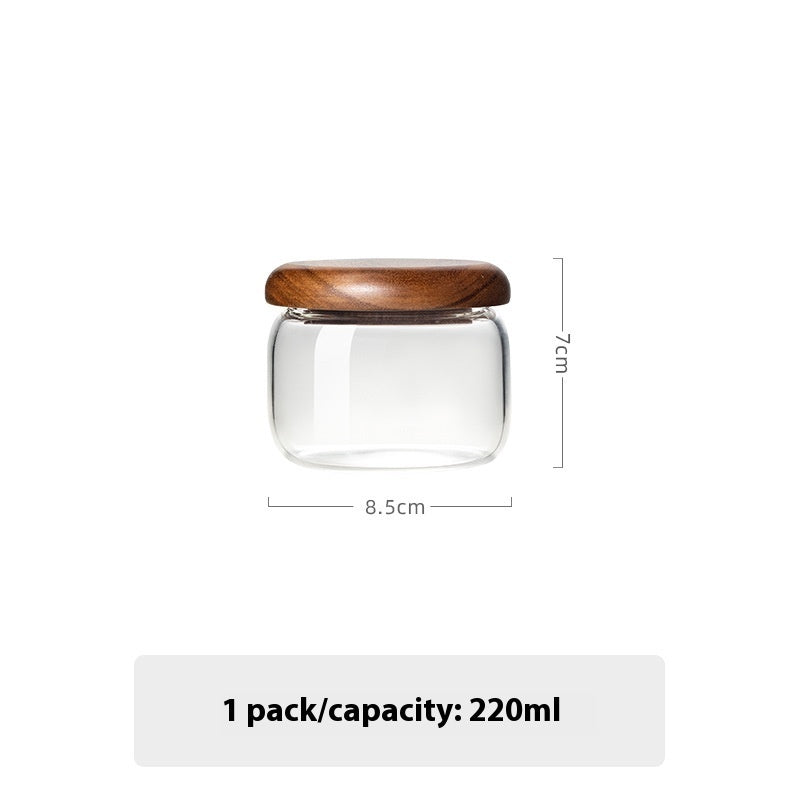 Food-Grade Glass Sealed Storage Jar – Small Round Airtight Container with Lid