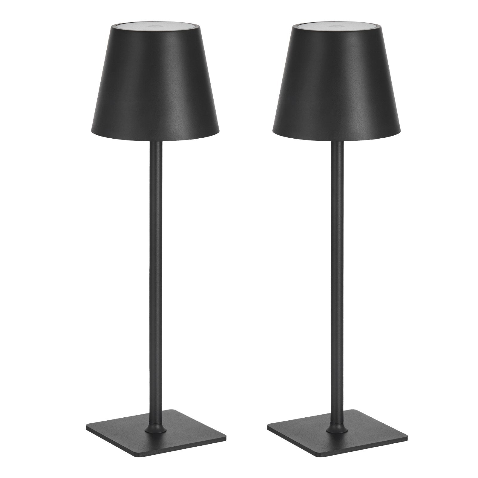 Cordless Table Lamp 2-Pack – Rechargeable LED Desk Lamps with 5200mAh Battery (Black)