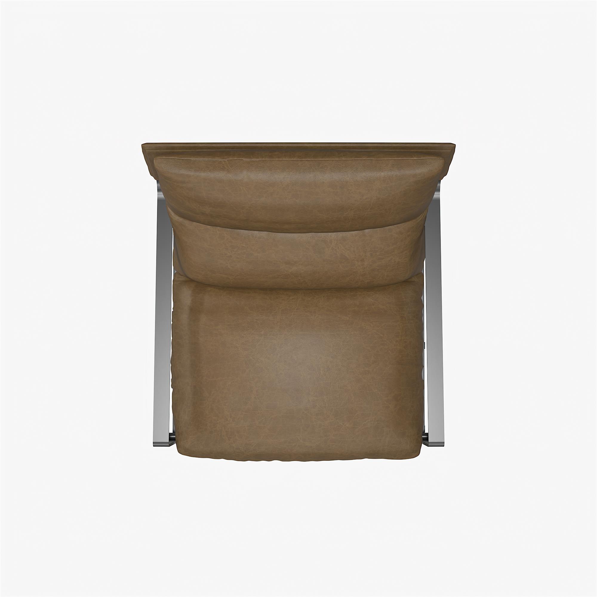 Gatsby Upholstered Sling Accent Chair – Modern Faux Leather Lounge Chair