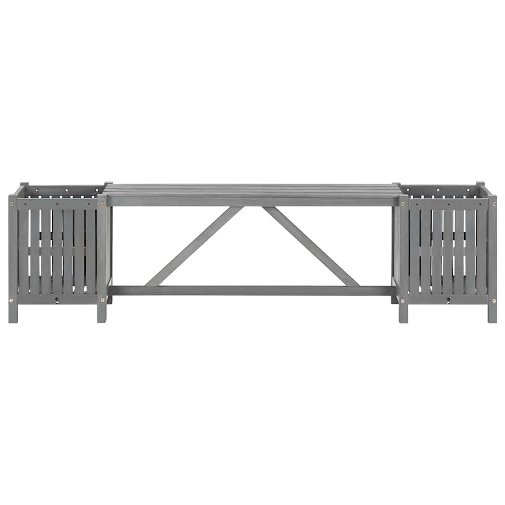 Garden Bench with Built-In Planters – 150 cm Solid Acacia Wood Outdoor Bench