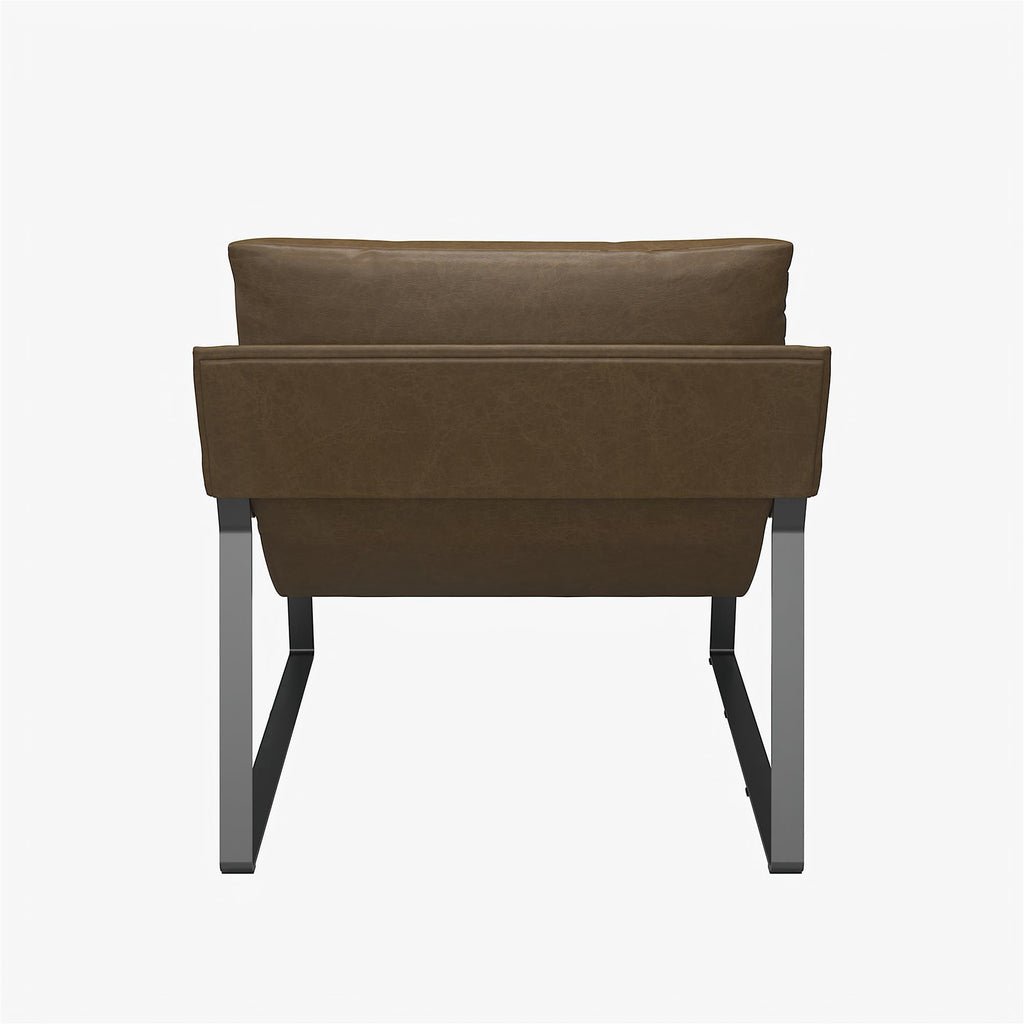 Gatsby Upholstered Sling Accent Chair – Modern Faux Leather Lounge Chair