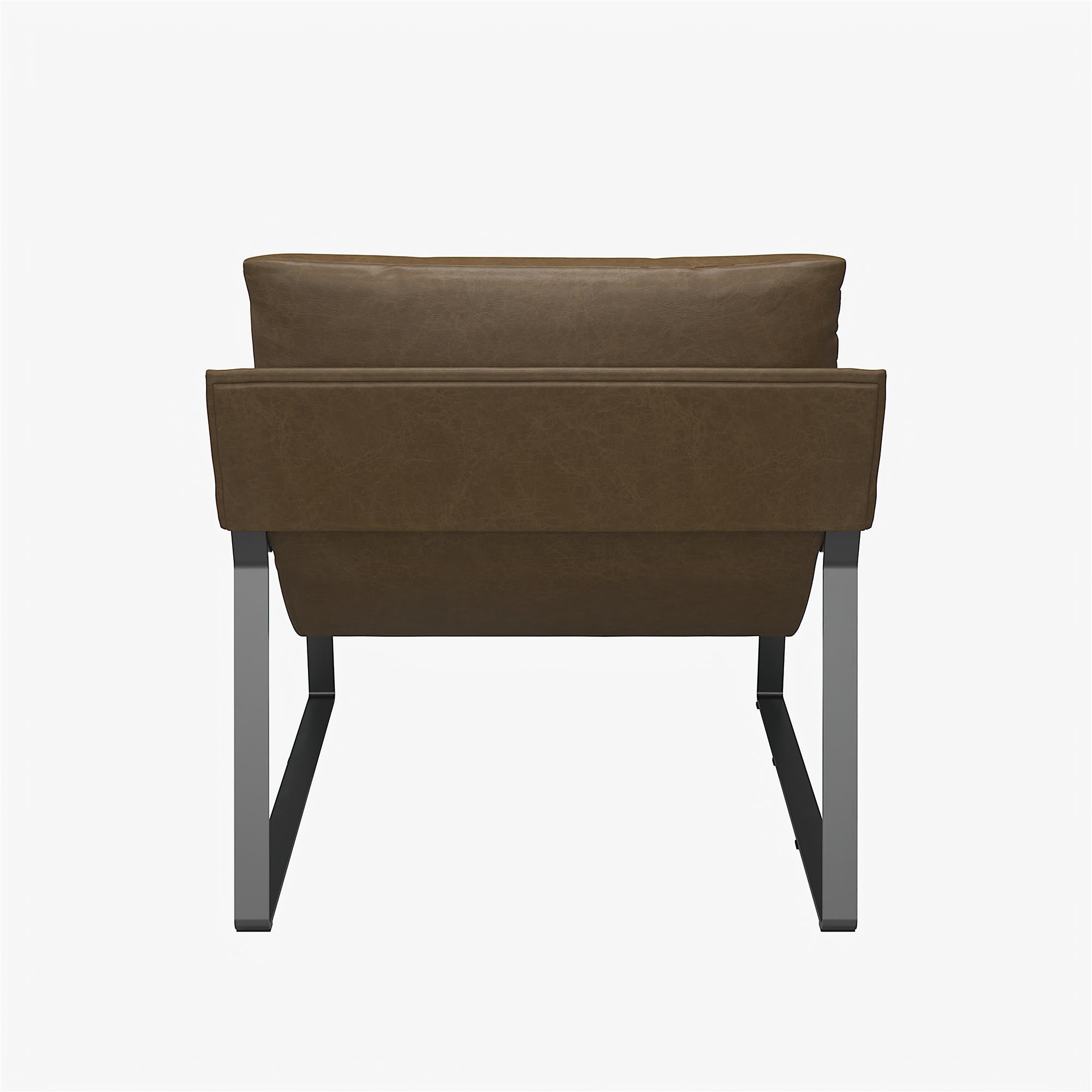 Gatsby Upholstered Sling Accent Chair – Modern Faux Leather Lounge Chair