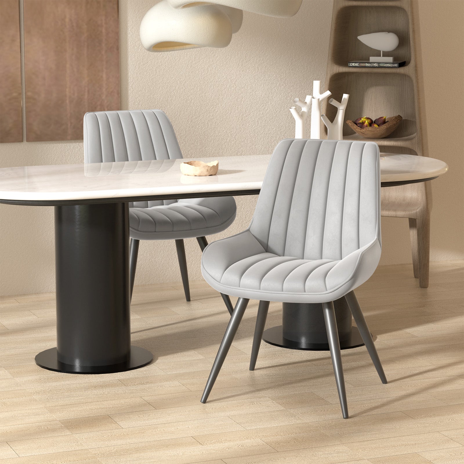 Modern Dining Chairs – Comfortable Upholstered Kitchen & Dining Room Side Chairs with Metal Legs