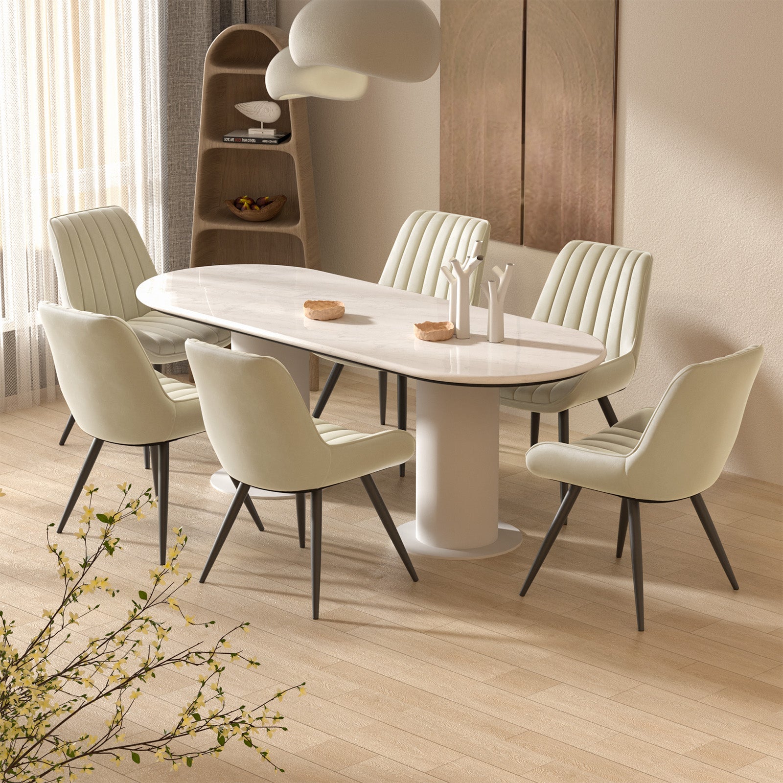 Modern Dining Chairs – Comfortable Upholstered Kitchen & Dining Room Side Chairs with Metal Legs