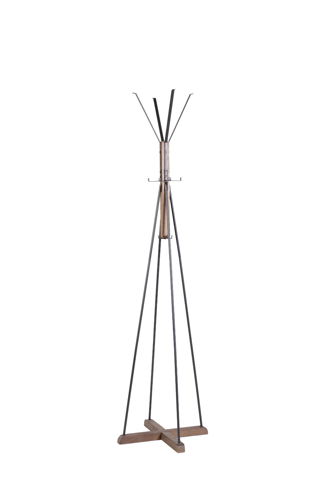 Reclaimed Wood and Metal Freestanding Coat Rack – Stylish Storage Solution for Bedroom, Living Room, and Entryway