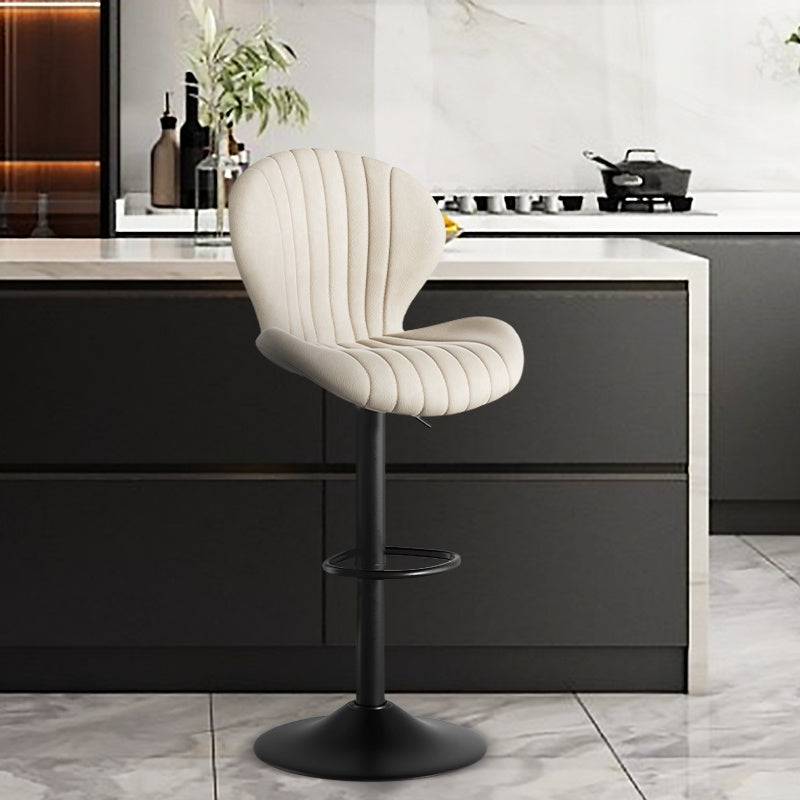 Contemporary Bar Stools Set of 2 – Modern Swivel Bar Chairs with High Backrest, Counter Height