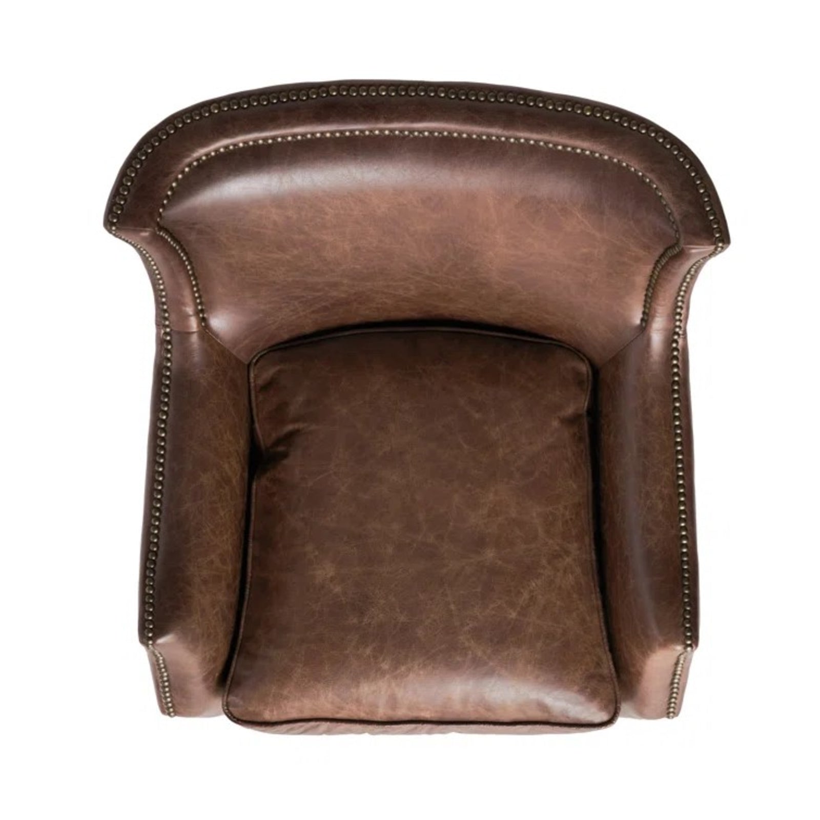 Vintage Brown Top Grain Leather Accent Chair – Single Sofa Armchair for Living Room & Office