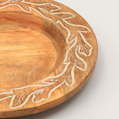 Handcrafted 13" Wooden Charger Plate – Artisan Wood Dining Placemat & Rustic Tableware