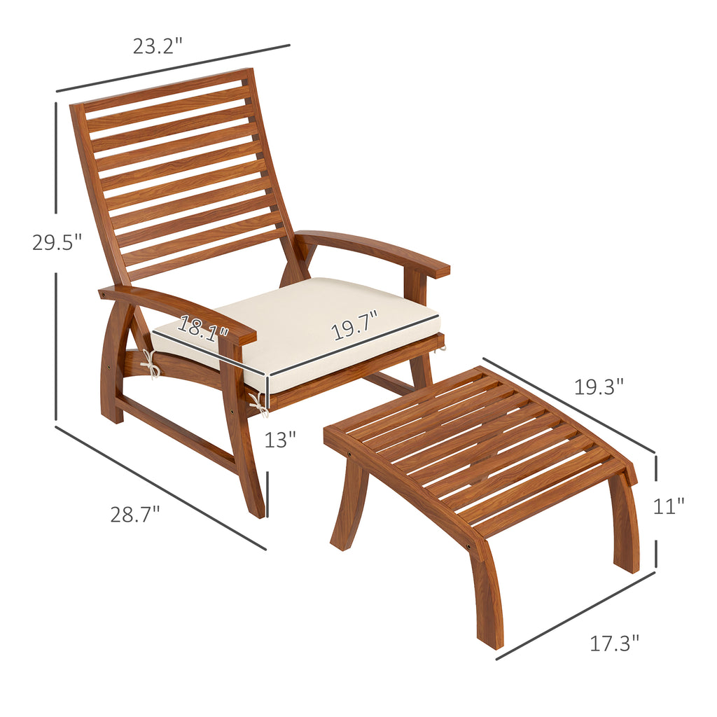 Outsunny 4-Piece Patio Furniture Set – Cozy Garden Chairs with Footstools
