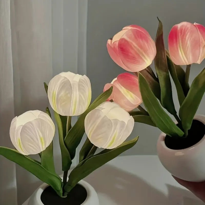 Tulip Lamp - LED Replica Tulip Table Lamp With Flower Vase For Desktop Decoration,Suitable For Home,living Room,desktop Decoration,holiday Gifts,atmosphere Decoration Lamps,Powered By USB