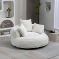 COOLMORE Lazy Sofa Bean Bag Chair – High Back Chenille Lounge Chair with Pillows for Bedroom, Living Room & Gaming (Beige)