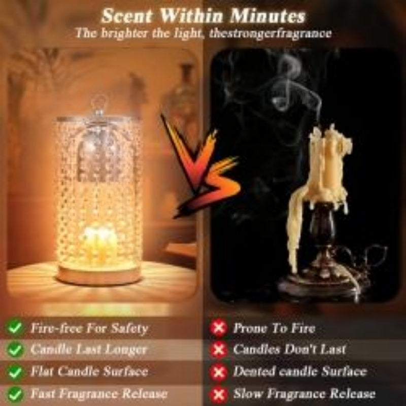 Modern Candle Wax Melting Lamp with Timer & Dimmer – Safe Flame-Free Home Fragrance Warmer