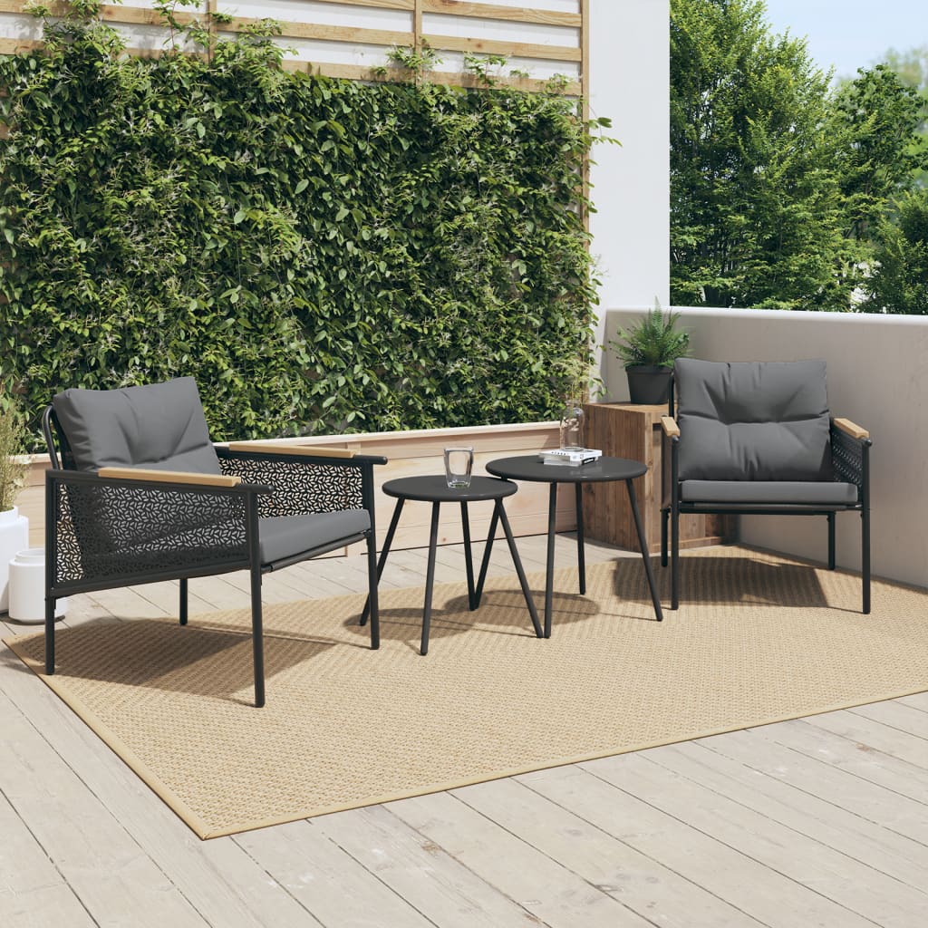 4-Piece Balcony Furniture Set with Cushions – Modern Outdoor Garden Bench & Coffee Table Set