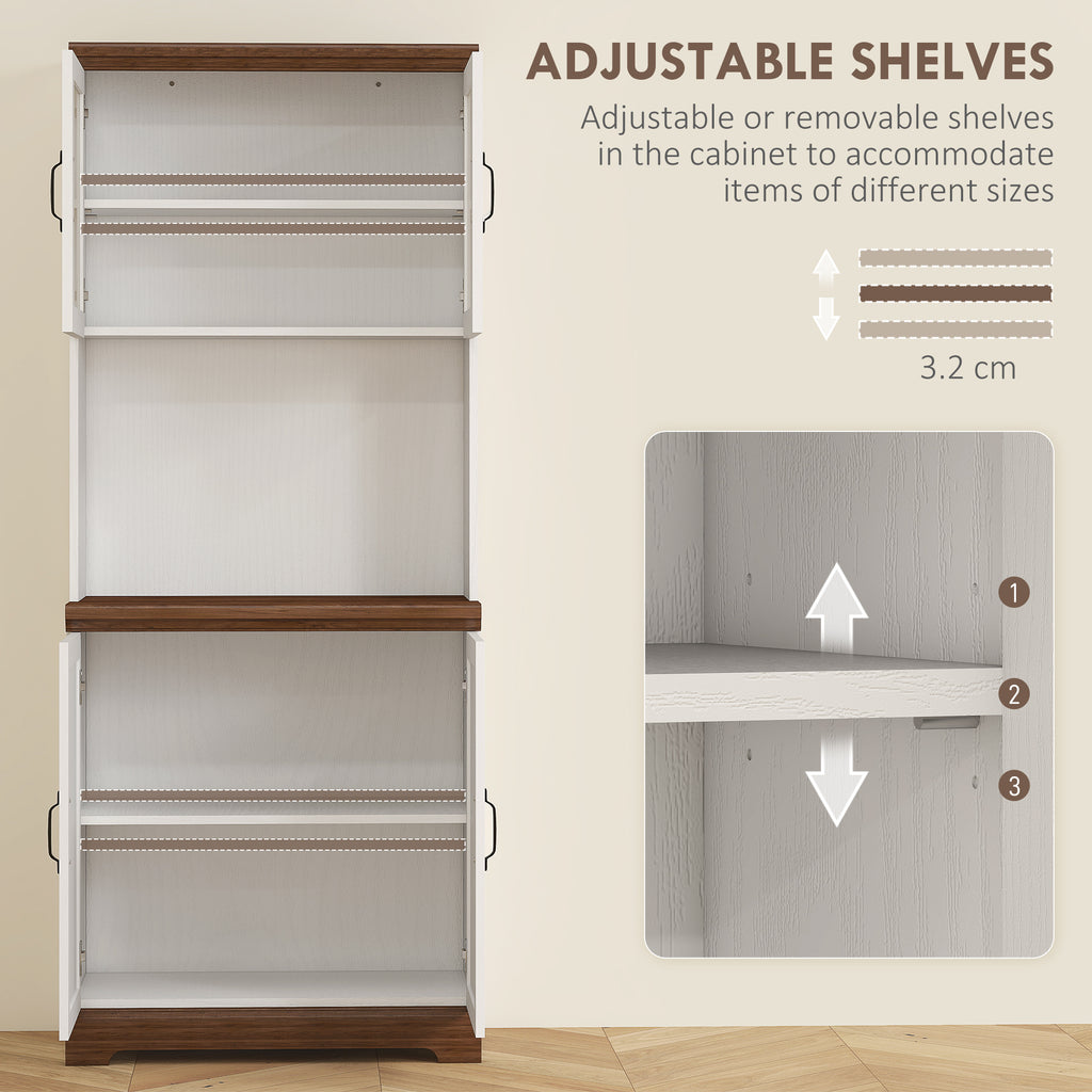HOMCOM Kitchen Pantry Storage Cabinet – Space-Saving Kitchen Organizer with Coffee Bar Counter
