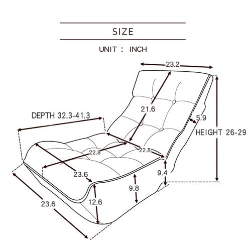 Japanese Style Single Sofa Reclining Floor Chair – Adjustable Lazy Tatami Chair (Navy)