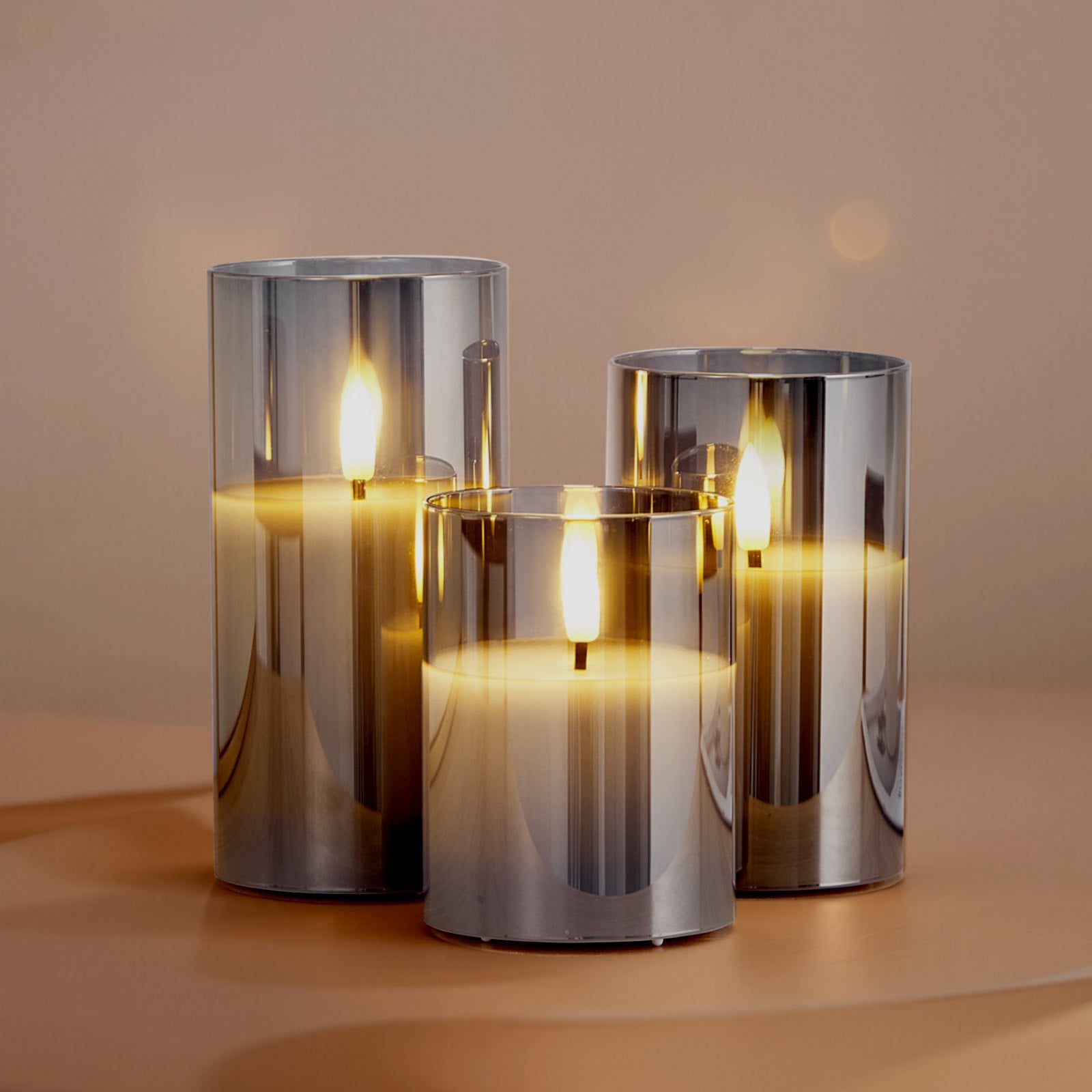 Flameless LED candles set of 3 battery operated realistic flickering candles