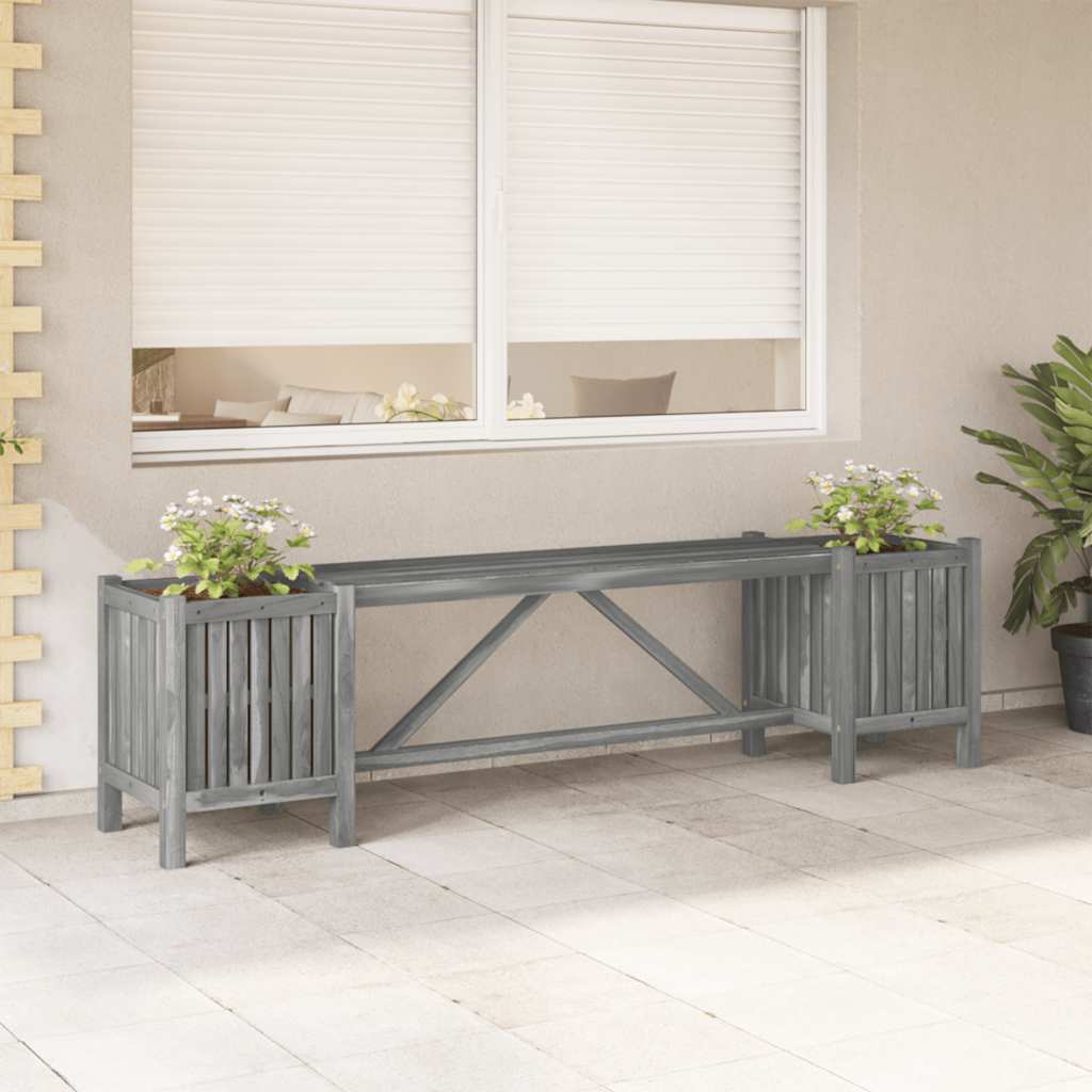 garden bench with planters solid wood outdoor seating