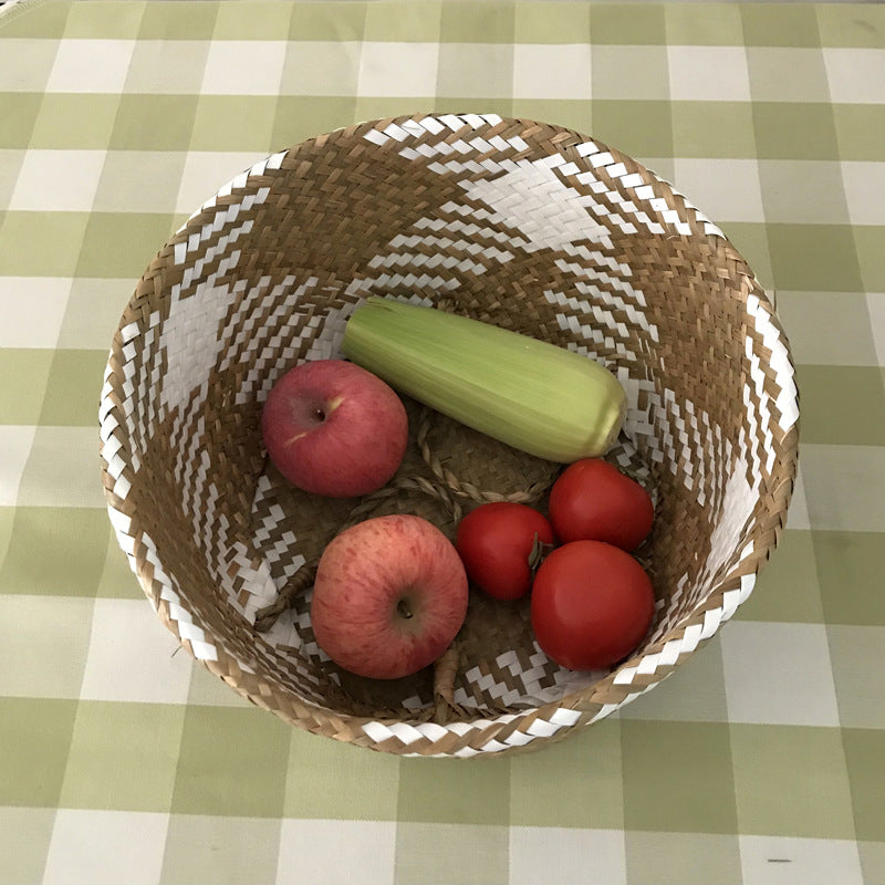 Kitchen storage basket decorative countertop organizer for fruits and snacks