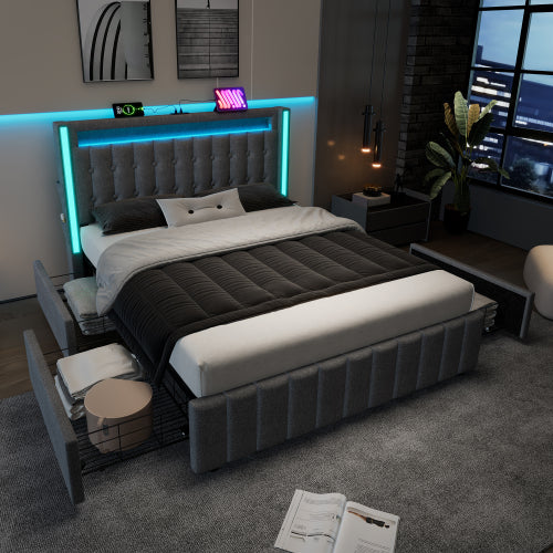 modern storage bed with built in drawers bedroom furniture