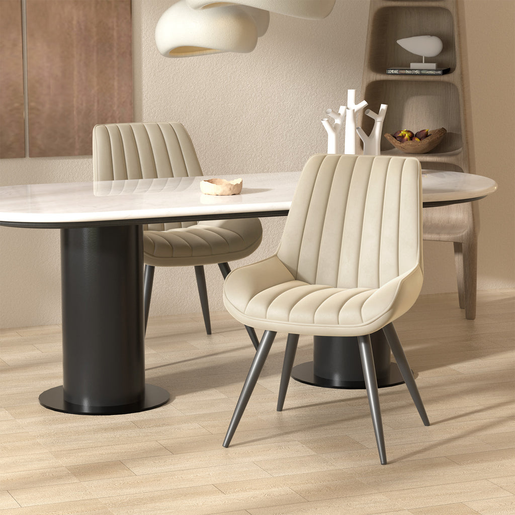 modern upholstered dining chairs with thick cushions