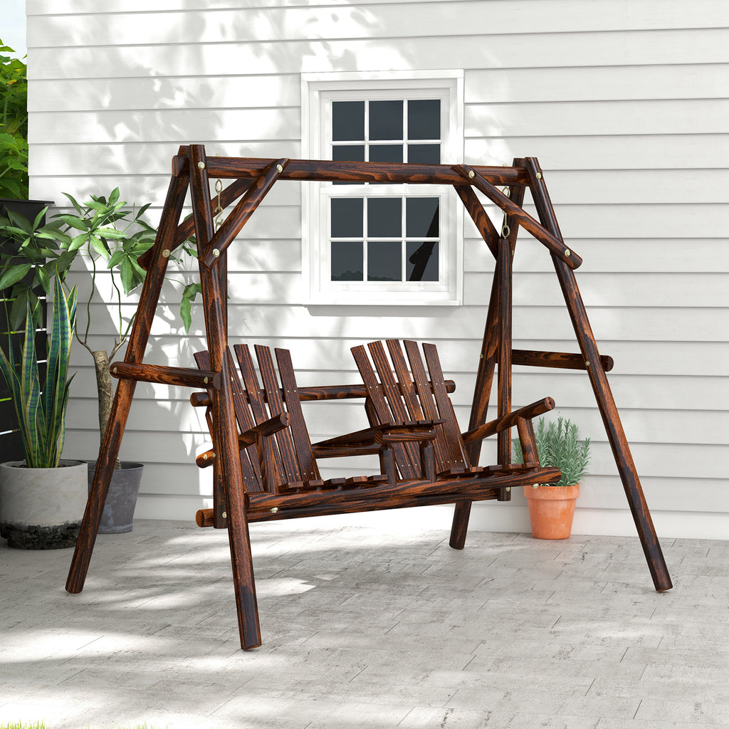 Adirondack outdoor swing chair for patio porch garden and backyard seating