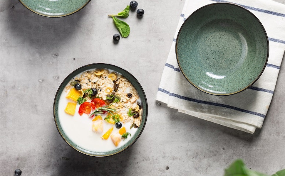 Peacock Green Microwave & Oven Safe Kitchen Bowls