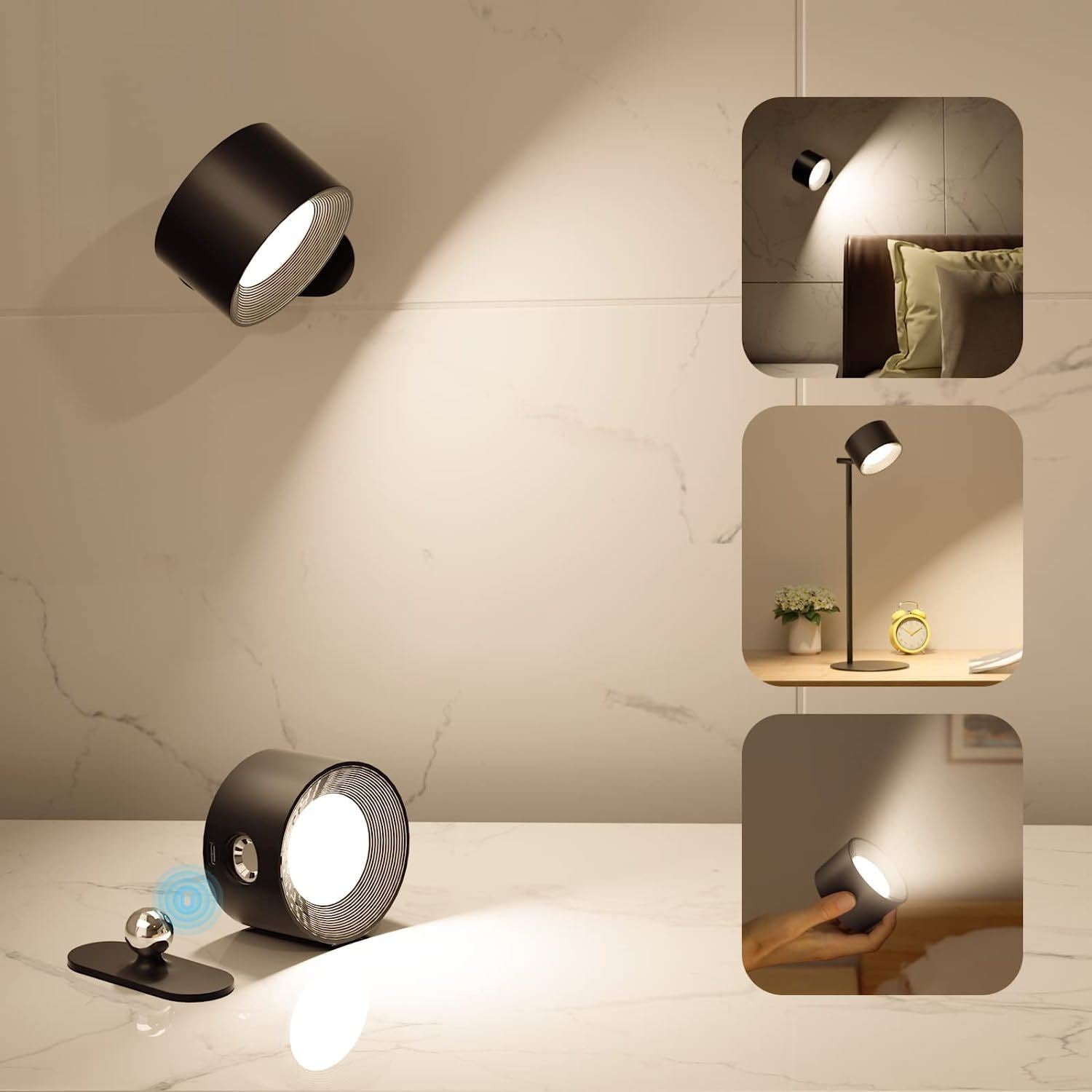 touch LED lamp punch free wall mounted wireless light