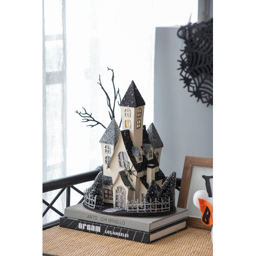 whimsical Halloween village decor set for home display