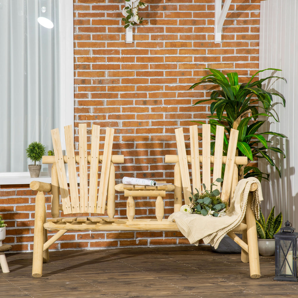 outdoor wooden adirondack chair with center table patio seating for two
