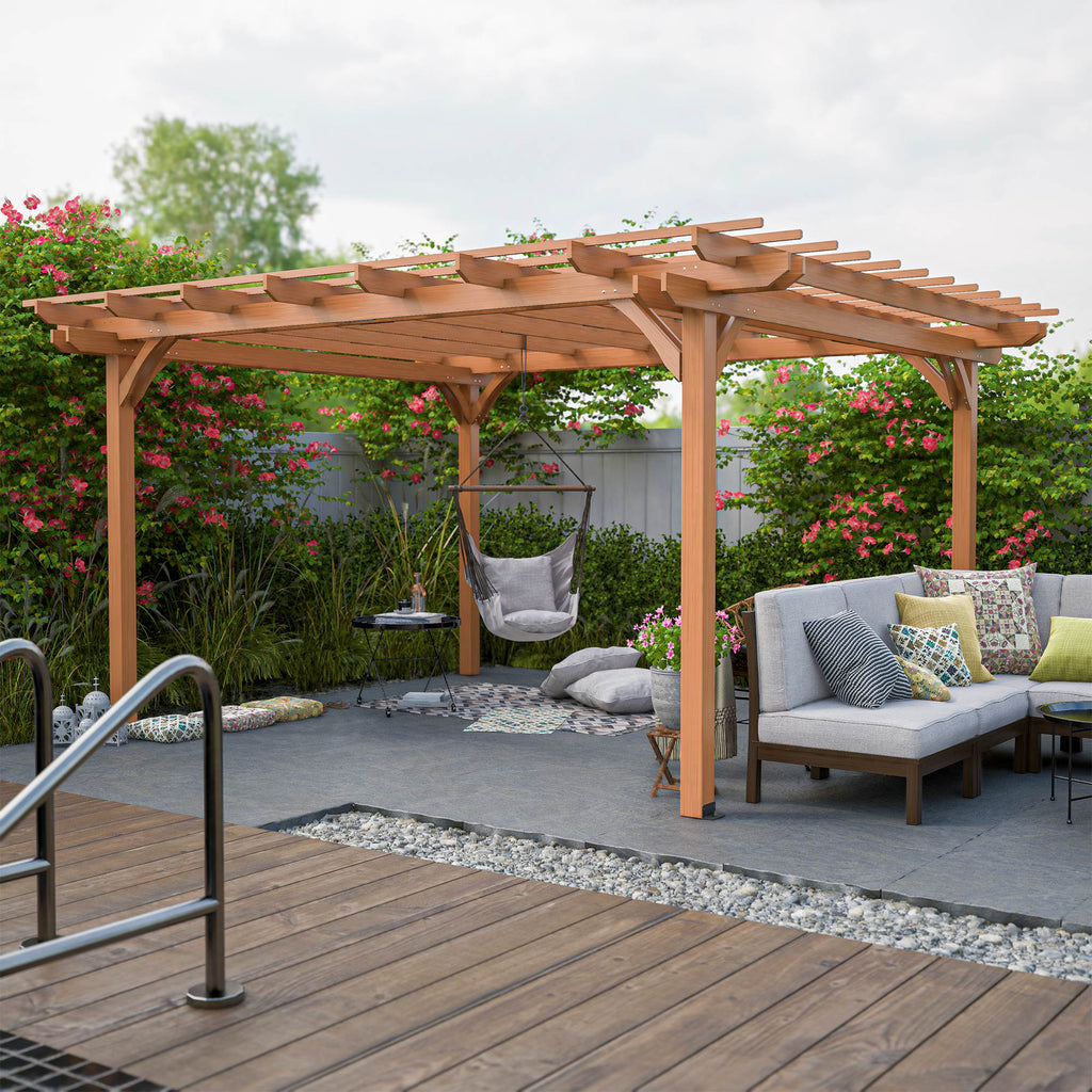 Outdoor wooden pergola gazebo for patio garden backyard shade structure